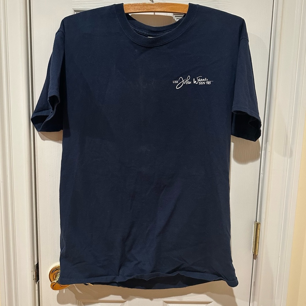 USS John Warner Souvenir Tee, Navy, Size Large